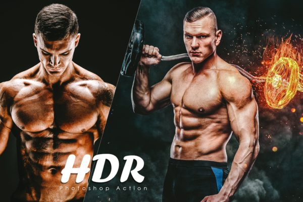 专业人物肖像照片锐化磨皮润湿ps特效动作模板素材 HDR Photoshop Action