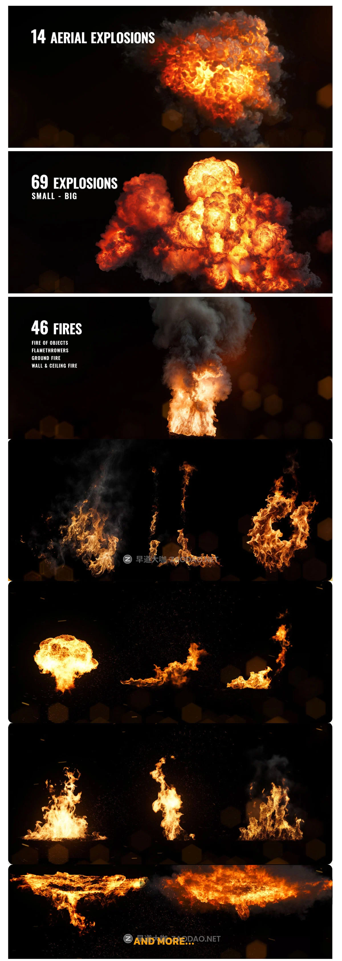 AE脚本 296组火焰爆炸燃烧烟雾粒子枪焰特效合成预设 Inferno Storm Pack V1插图1 AE脚本 296组火焰爆炸燃烧烟雾粒子枪焰特效合成预设 Inferno Storm Pack V1插图1