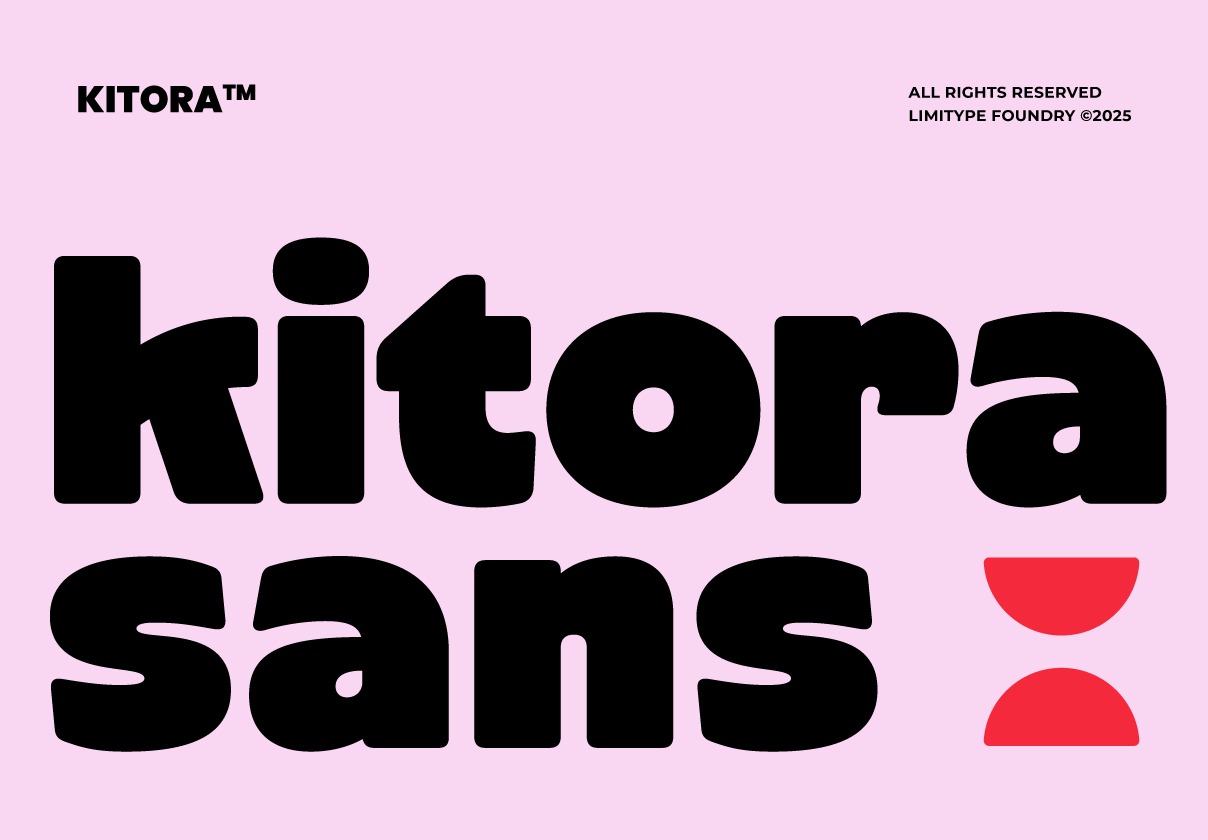 大胆圆润俏皮头条新闻标题品牌标识logo设计粗体英文字体安装包 Kitora Font