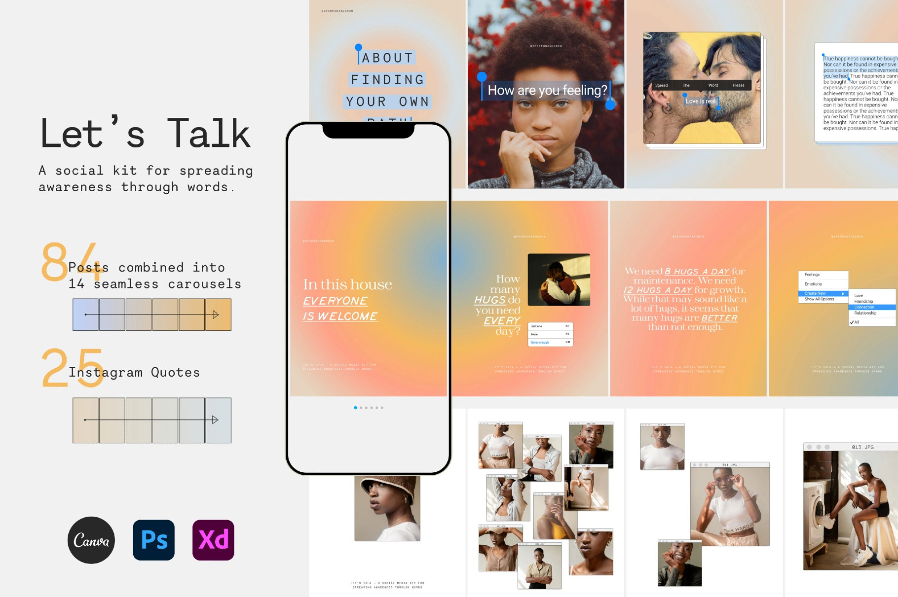 50款现代时尚品牌推广日常纪实公众号推文电商海报设计ps/xd/canva模板素材 Let’s Talk Carousel and Quotes特色图 50款现代时尚品牌推广日常纪实公众号推文电商海报设计ps/xd/canva模板素材 Let’s Talk Carousel and Quotes