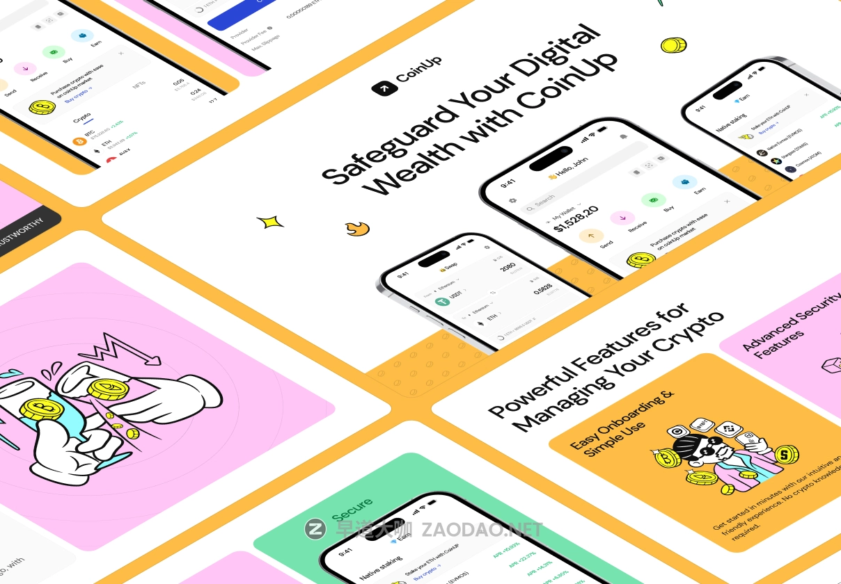 15页创意加密钱包金融科技app设计提案演示幻灯片figma/ppt/keynote模板素材 Mobile App Presentation Template — CoinUp插图 15页创意加密钱包金融科技app设计提案演示幻灯片figma/ppt/keynote模板素材 Mobile App Presentation Template — CoinUp插图