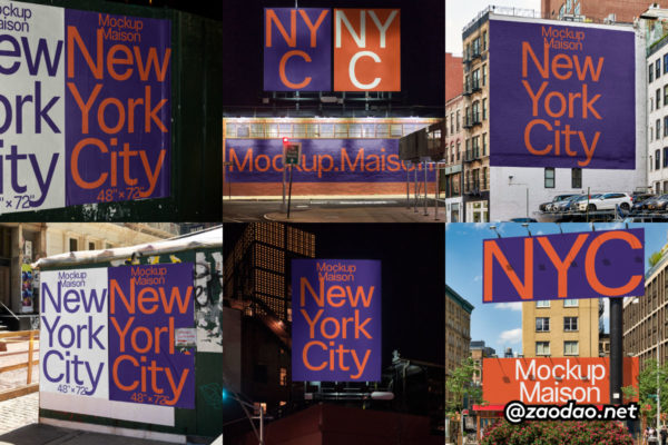 7款美国纽约城市街头广告牌招贴海报画面设计展示贴图PSD样机模板 Mockup.Maison – New York City 2 Collection P5特色图 7款美国纽约城市街头广告牌招贴海报画面设计展示贴图PSD样机模板 Mockup.Maison – New York City 2 Collection P5