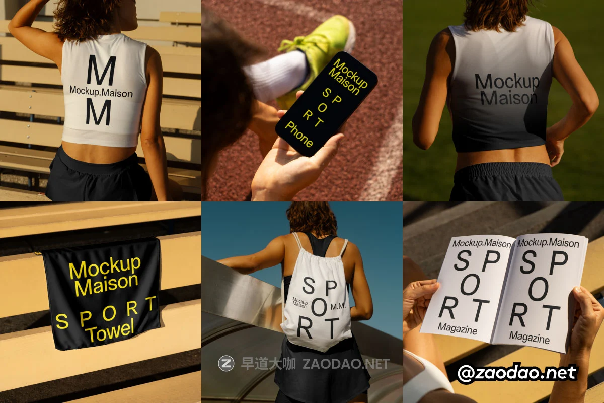 8款高级背包背心T恤毛巾iPhone手机画册水杯运动品牌VI设计PS贴图样机模板 Mockup.Maison – Sport Collection P4插图 8款高级背包背心T恤毛巾iPhone手机画册水杯运动品牌VI设计PS贴图样机模板 Mockup.Maison – Sport Collection P4插图