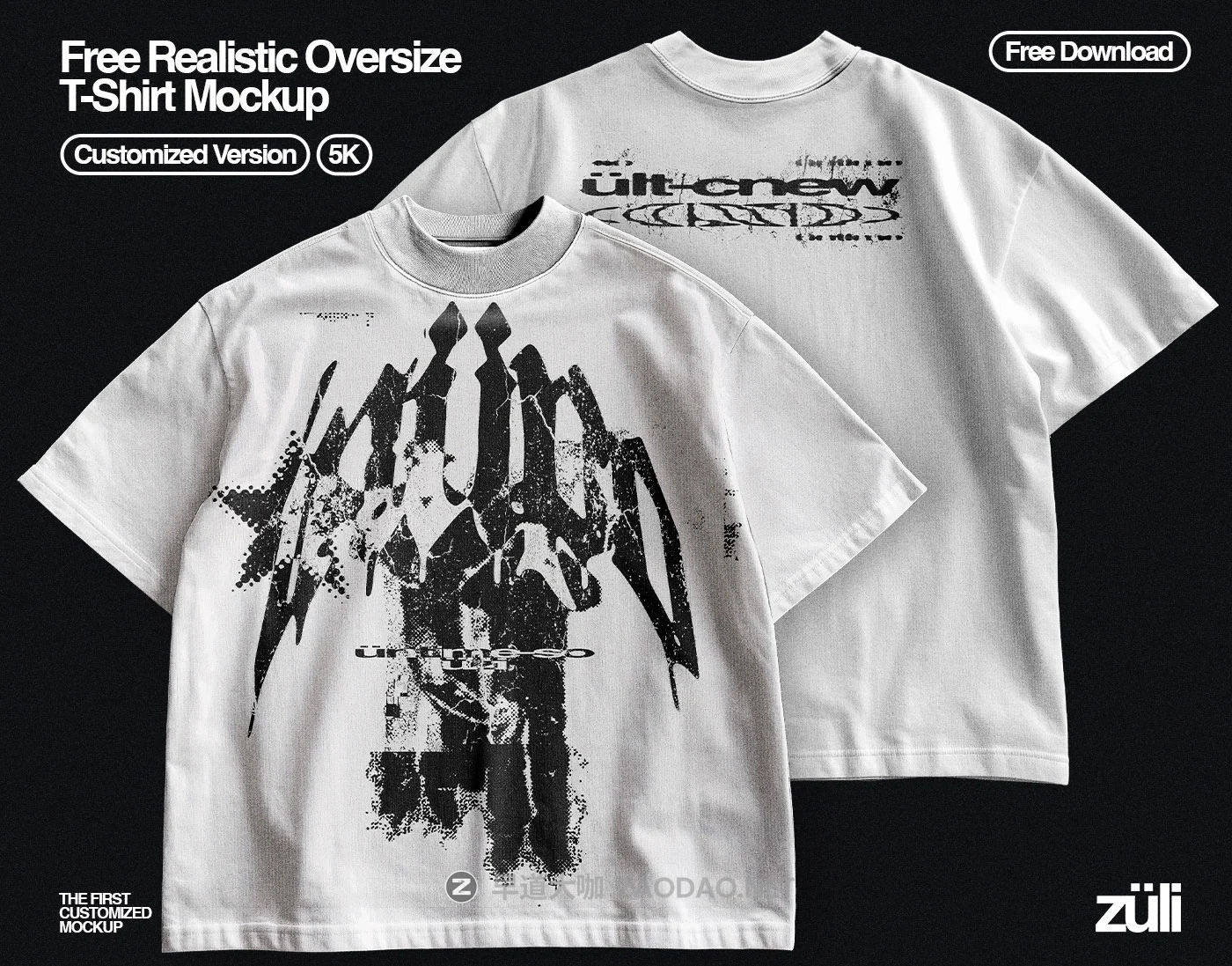 4款超大街头说唱风圆领T恤半袖印花图案设计ps展示效果图样机模板素材 züli – Oversized T-Shirt Mockup 5K (Customized Version)插图 4款超大街头说唱风圆领T恤半袖印花图案设计ps展示效果图样机模板素材 züli – Oversized T-Shirt Mockup 5K (Customized Version)插图