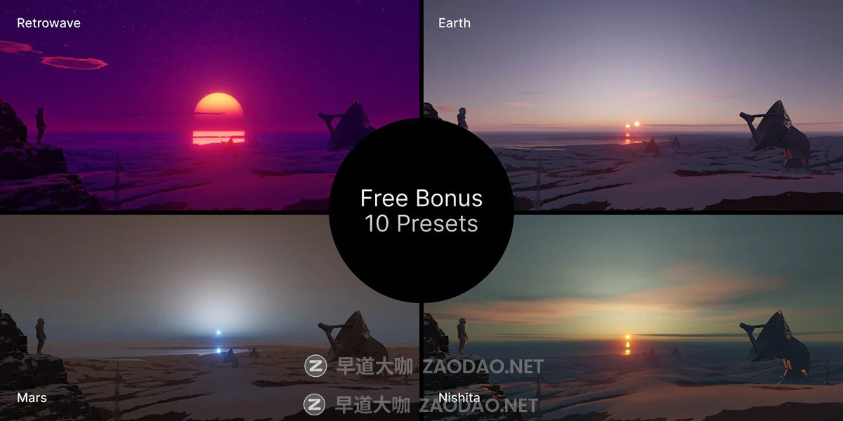 Blender插件 真实物理环境氛围星空大气云彩雾星光星球模拟工具+中文教程 Physical Starlight and Atmosphere v1.9.2 for Blender插图13 Blender插件 真实物理环境氛围星空大气云彩雾星光星球模拟工具+中文教程 Physical Starlight and Atmosphere v1.9.2 for Blender插图13