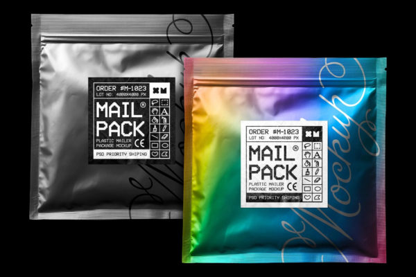 逼真自封塑料铝箔产品包装袋贴纸设计展示pt贴图样机模板 Plastic Mailer Package Mockup特色图 逼真自封塑料铝箔产品包装袋贴纸设计展示pt贴图样机模板 Plastic Mailer Package Mockup