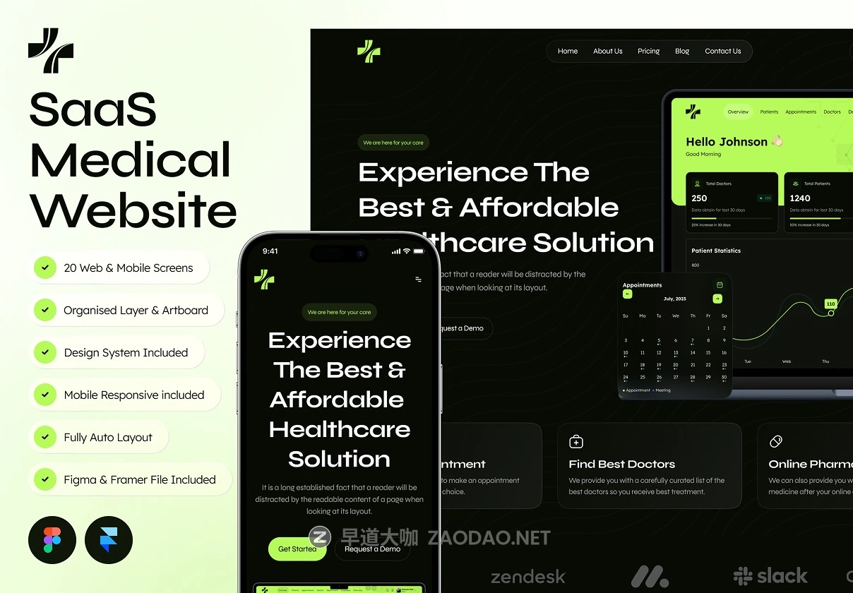 20屏响应式黑暗SaaS服务医疗保健体检健康网站用户UI界面设计Figma模板素材 Prinstin – SaaS Medical Website Framer Template插图 20屏响应式黑暗SaaS服务医疗保健体检健康网站用户UI界面设计Figma模板素材 Prinstin – SaaS Medical Website Framer Template插图