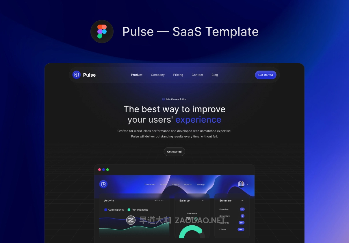 7屏黑暗网络技术服务SaaS平台网站用户UI界面设计Figma模板素材 Pulse — SaaS Template插图 7屏黑暗网络技术服务SaaS平台网站用户UI界面设计Figma模板素材 Pulse — SaaS Template插图