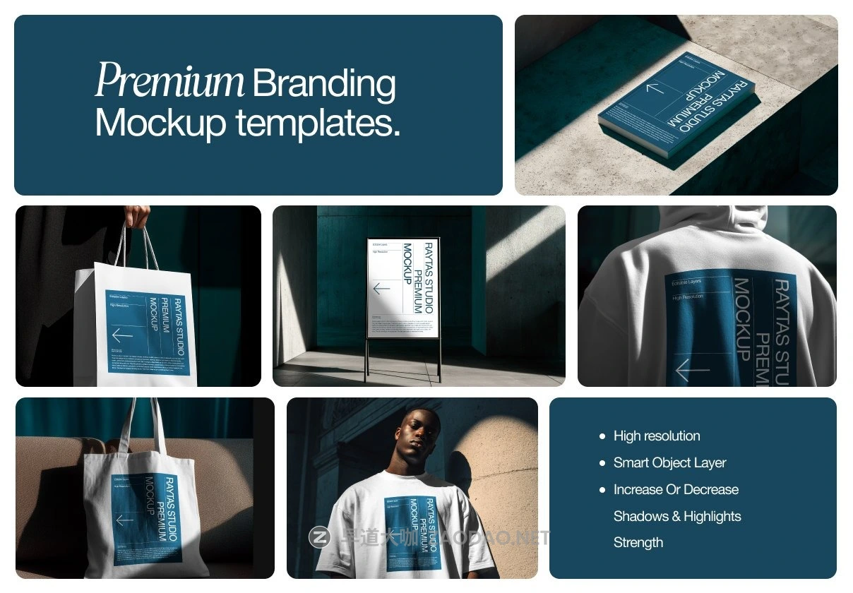 6款时尚展会博物馆海报指示牌帆布袋T恤半袖书籍画册品牌vi设计ps展示贴图样机模板 Raytas Fashion Branding Mockup Kit插图 6款时尚展会博物馆海报指示牌帆布袋T恤半袖书籍画册品牌vi设计ps展示贴图样机模板 Raytas Fashion Branding Mockup Kit插图