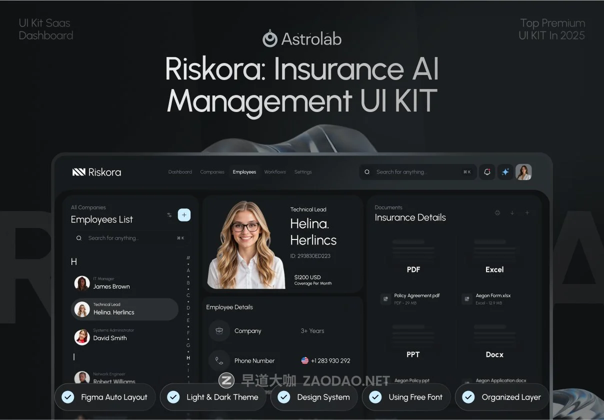 100+屏双配色AI人工智能B2B商业保险平台网站UI界面设计Figma模板素材 Riskora: AI-Powered B2B Insurance Platform插图 100+屏双配色AI人工智能B2B商业保险平台网站UI界面设计Figma模板素材 Riskora: AI-Powered B2B Insurance Platform插图