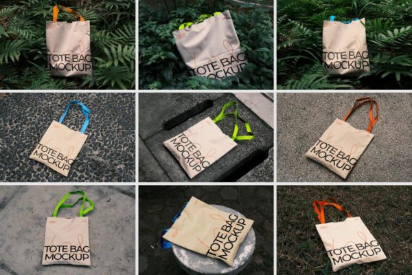 9款户外真实拍摄手提帆布袋设计展示效果图ps贴图样机模板 Tote Bag Mockup Bundle特色图 9款户外真实拍摄手提帆布袋设计展示效果图ps贴图样机模板 Tote Bag Mockup Bundle