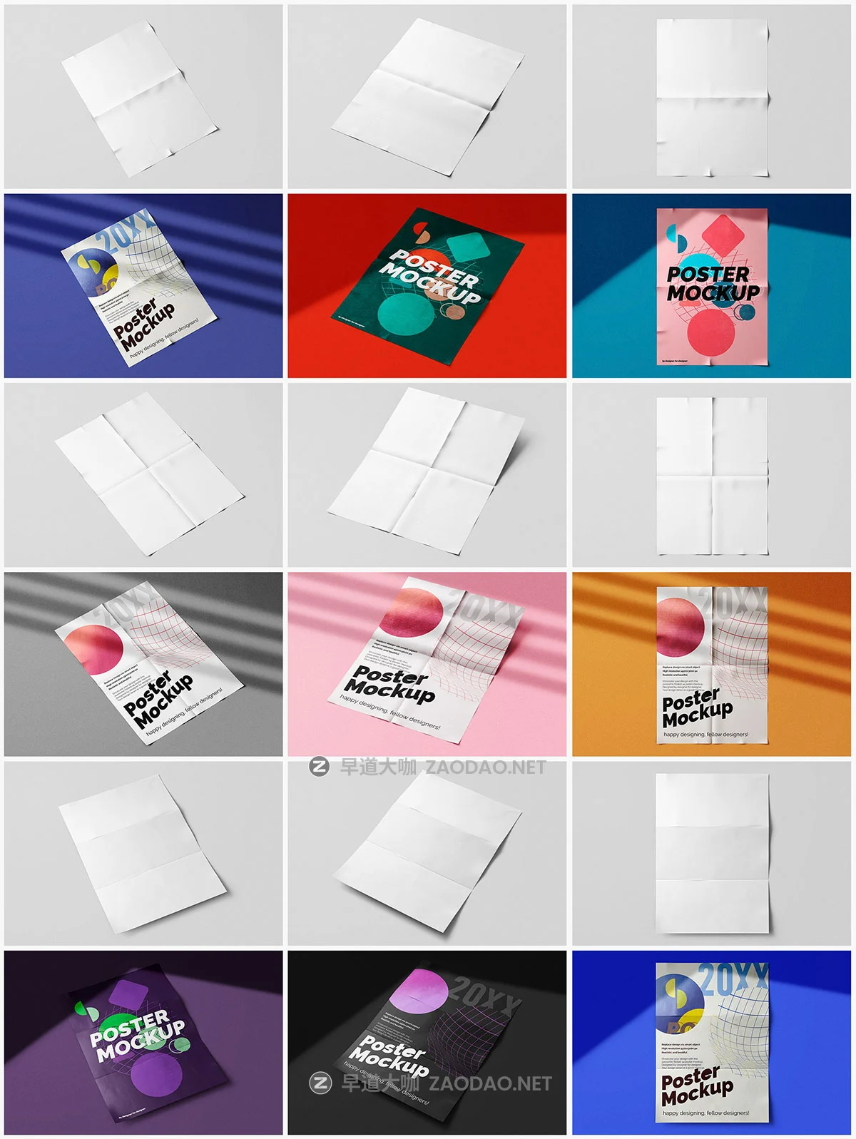 18款折痕宣传单页海报招贴设计展示效果图ps贴图样机模板素材 Folded A4 Poster PSD Mockup Pack插图8 18款折痕宣传单页海报招贴设计展示效果图ps贴图样机模板素材 Folded A4 Poster PSD Mockup Pack插图8