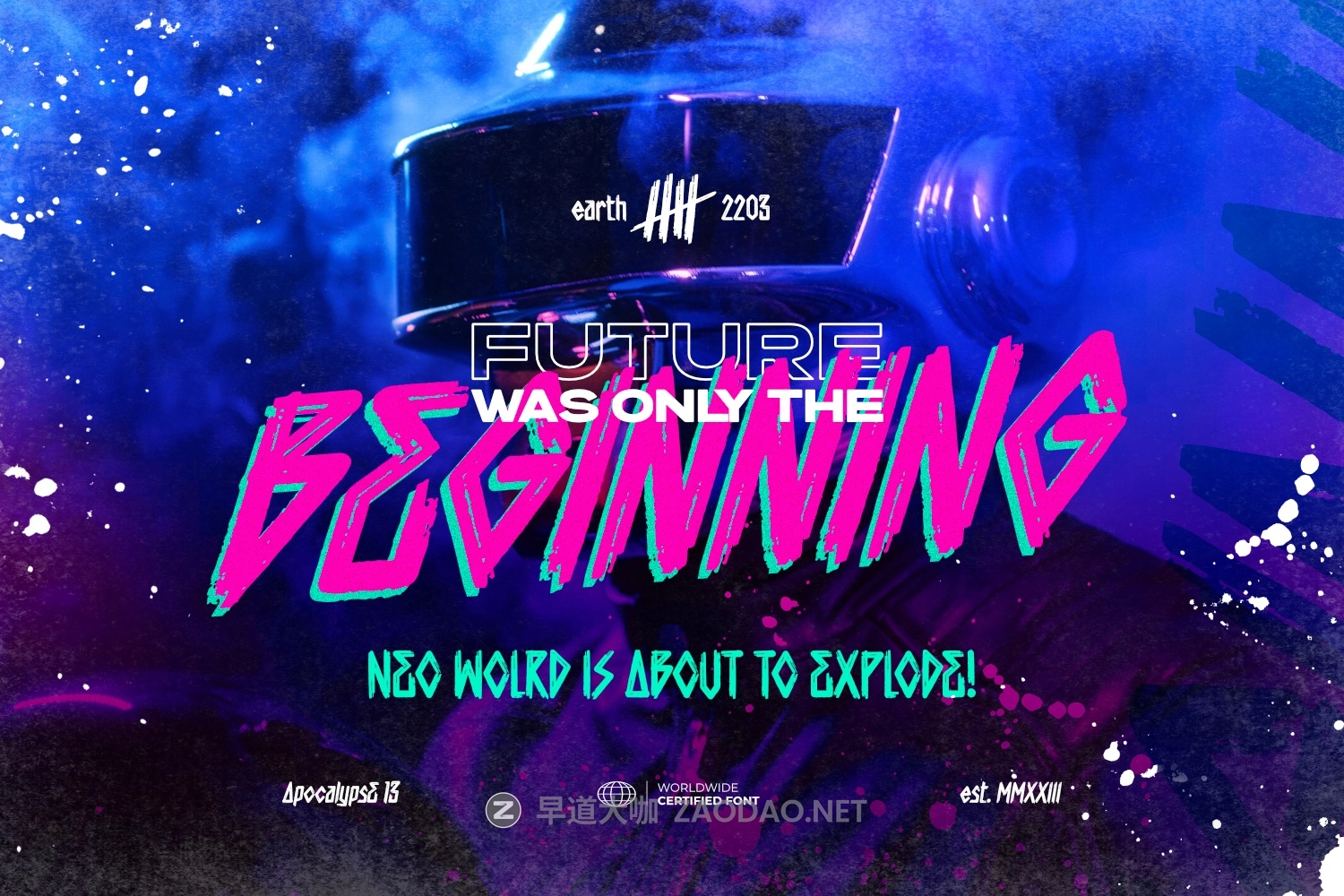 时尚反乌托邦风杂志电影海报标题设计装饰英文字体安装包 Apocalypse 13 – Cyberpunk Font插图1 时尚反乌托邦风杂志电影海报标题设计装饰英文字体安装包 Apocalypse 13 – Cyberpunk Font插图1