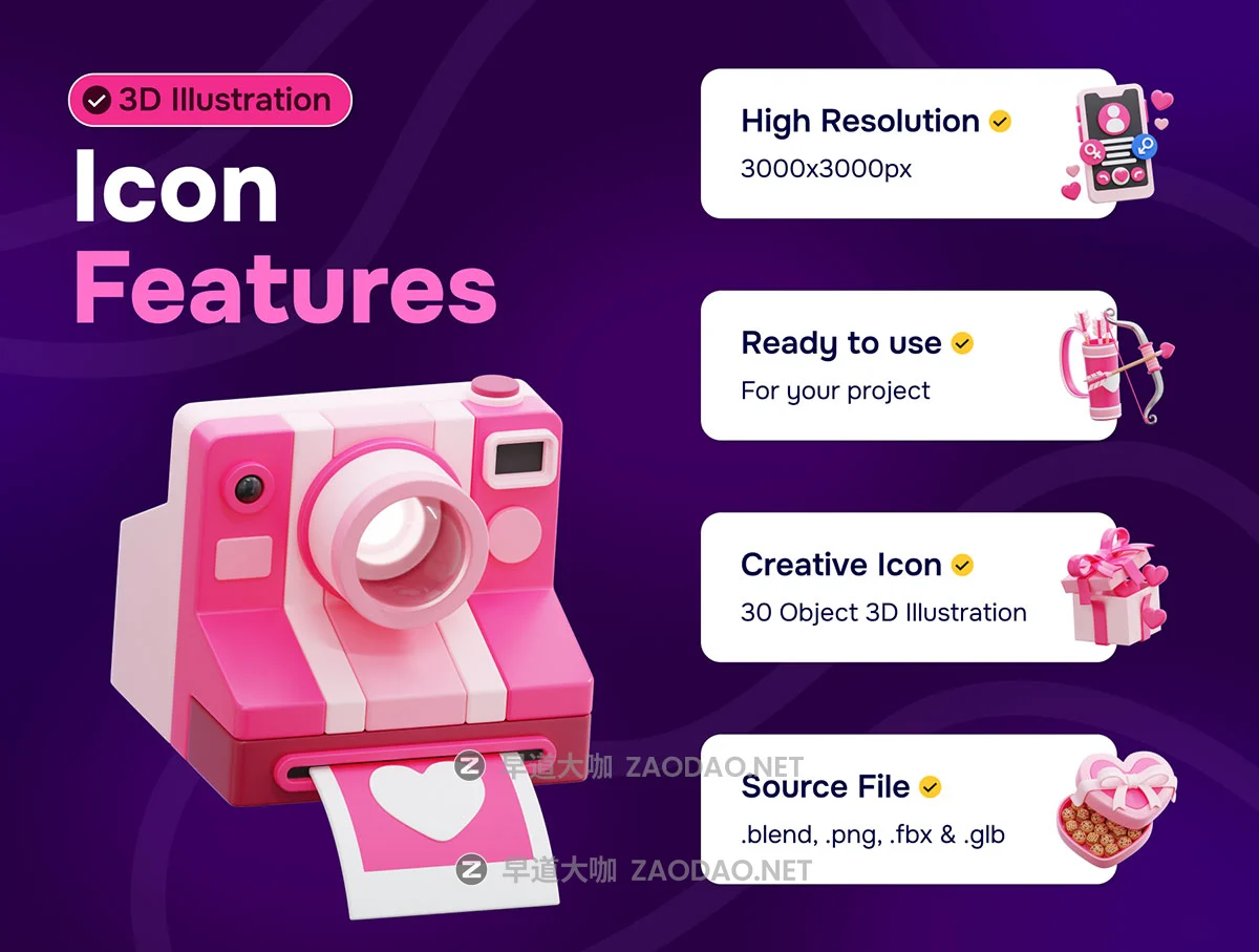 30款浪漫爱情七夕情人节婚礼爱心3d图标icons设计obj/png格式素材 Love and Romance 3D Icon Set插图1 30款浪漫爱情七夕情人节婚礼爱心3d图标icons设计obj/png格式素材 Love and Romance 3D Icon Set插图1