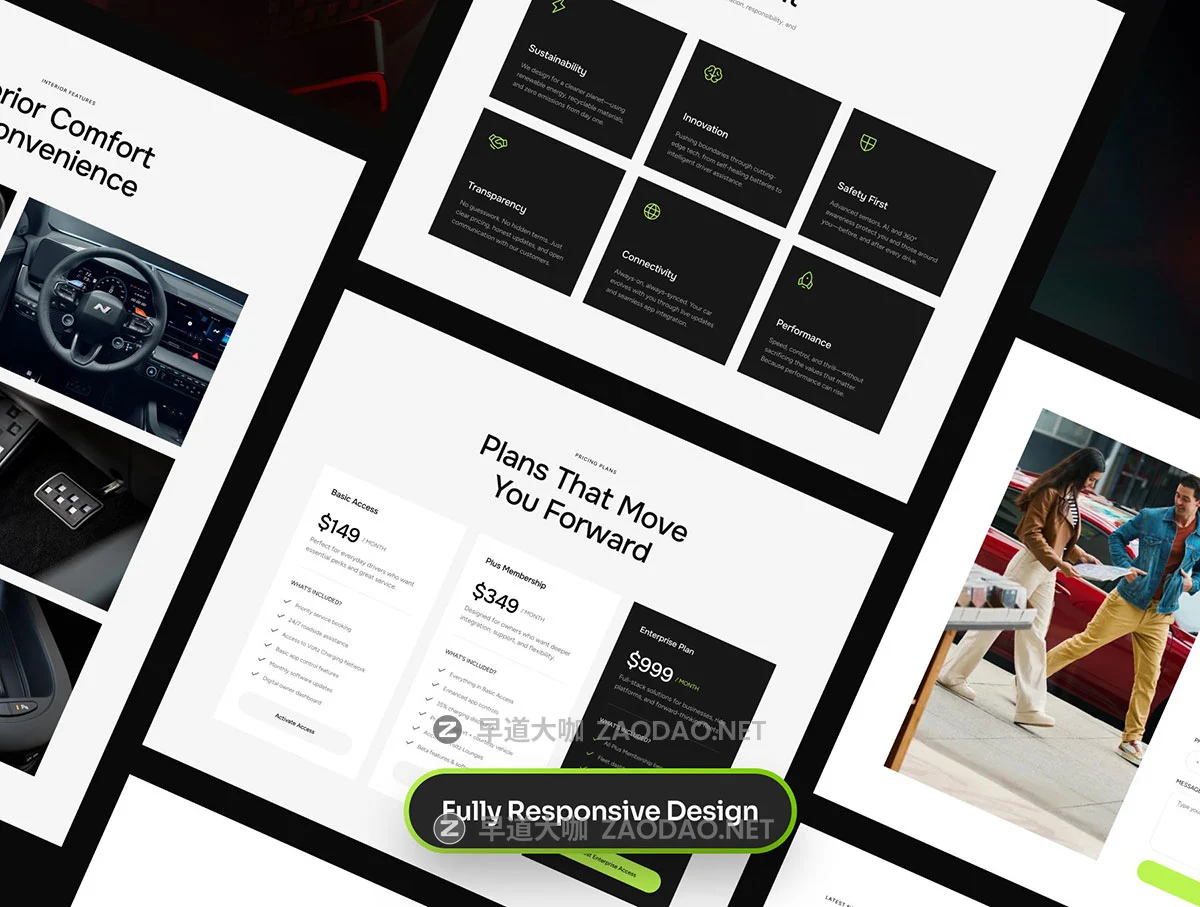 12屏响应式绿色新能源电动汽车网站用户界面UI设计figma/framer模板素材 Voltz – The Electric Car Framer UI Template插图7 12屏响应式绿色新能源电动汽车网站用户界面UI设计figma/framer模板素材 Voltz – The Electric Car Framer UI Template插图7
