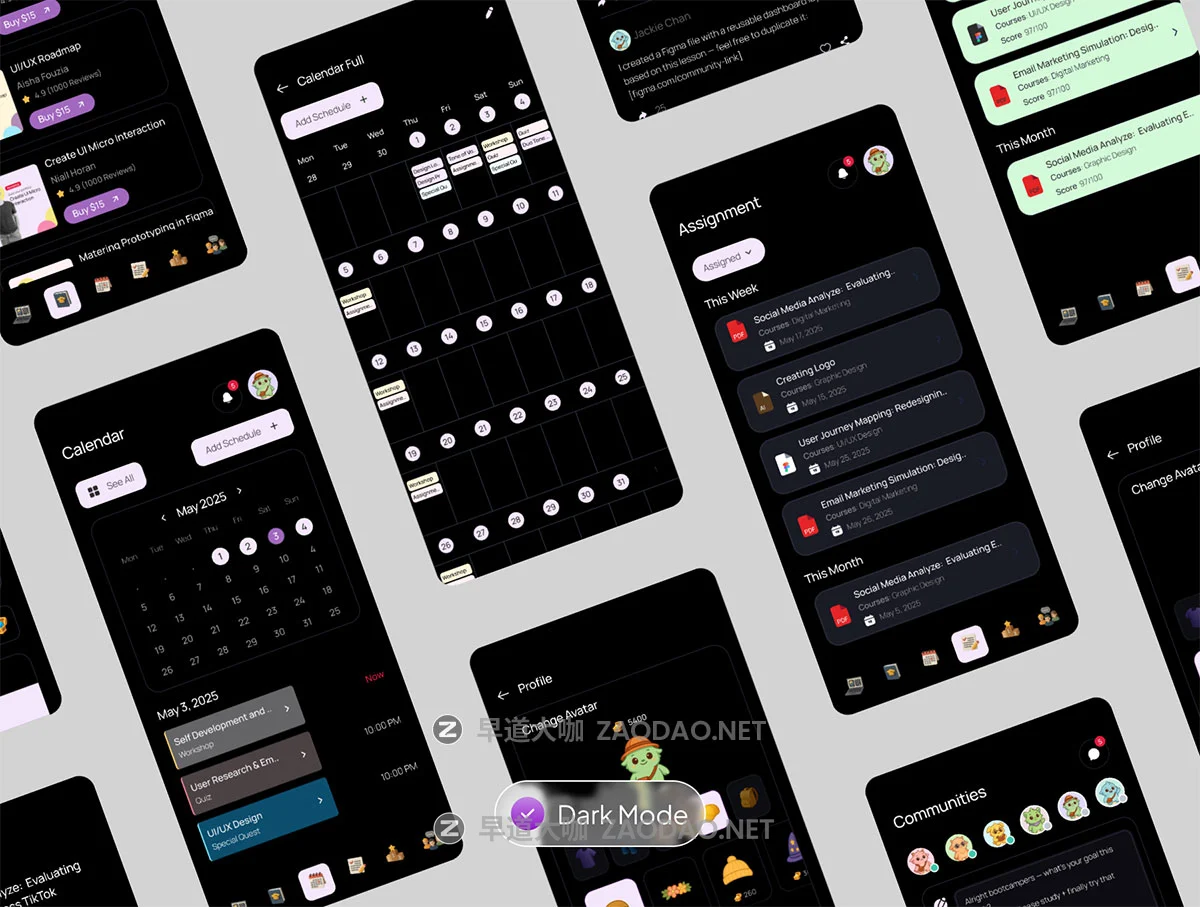 100+屏创意有趣游戏风格学习教育课程任务仪表盘UI界面设计Figma模板套件 PhiLearn – Gamified Learning Dashboard UI KIT插图5 100+屏创意有趣游戏风格学习教育课程任务仪表盘UI界面设计Figma模板套件 PhiLearn – Gamified Learning Dashboard UI KIT插图5