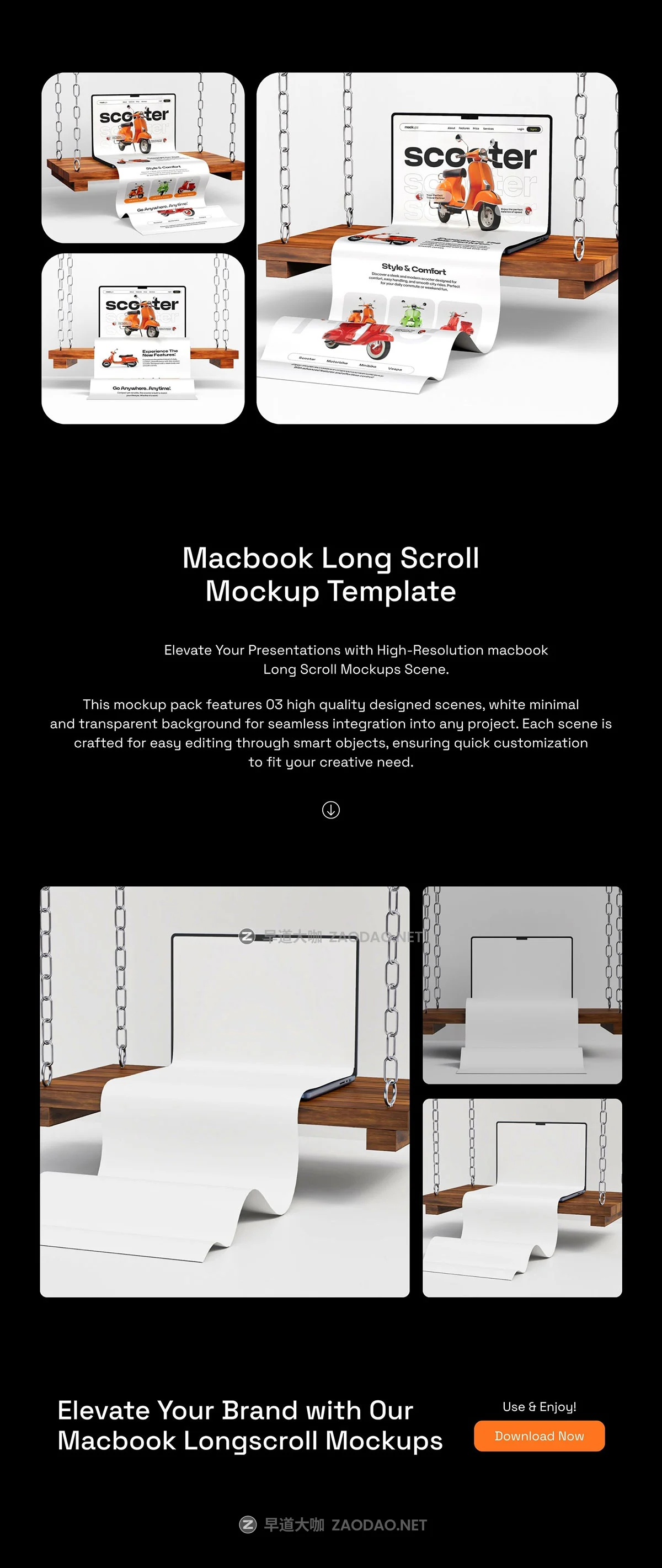 3款长卷多屏网站UI界面广告设计展示效果图ps贴图样机模板素材 Long Scroll Macbook Screen Mockup Set – 03 Unique Scene插图6 3款长卷多屏网站UI界面广告设计展示效果图ps贴图样机模板素材 Long Scroll Macbook Screen Mockup Set – 03 Unique Scene插图6