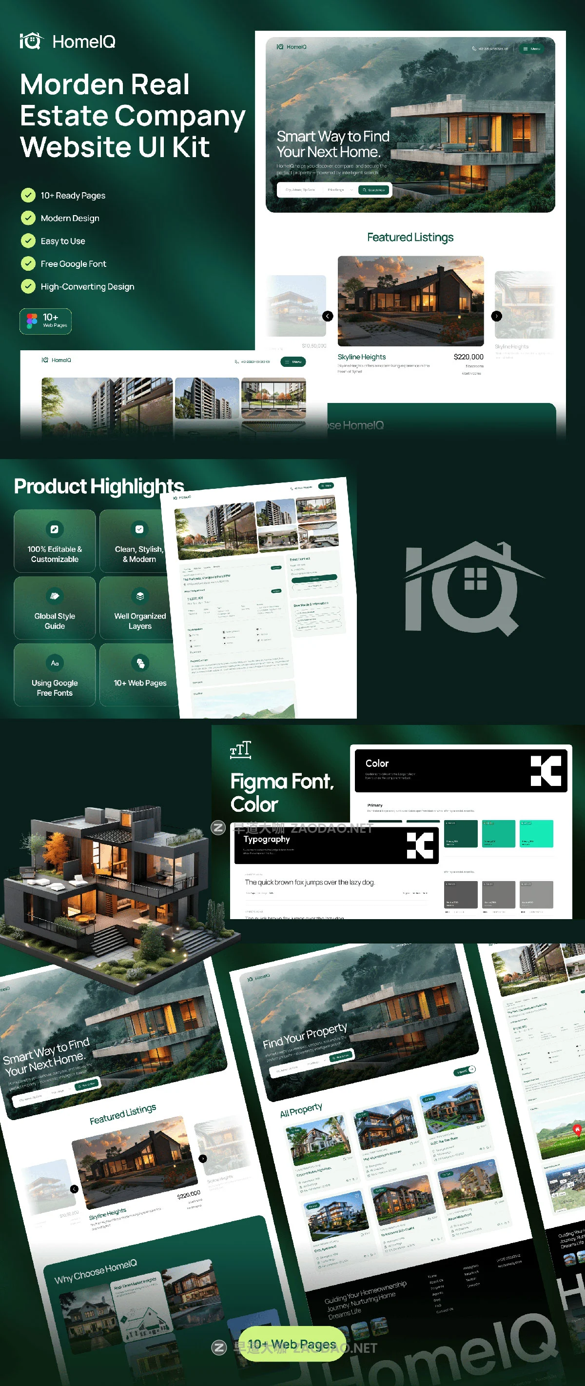 10+屏现代时尚房地产出售租房中介网站用户登录界面UI设计Figma模板套件 HomeIQ – Morden Real Estate Company Website UI Kit插图4 10+屏现代时尚房地产出售租房中介网站用户登录界面UI设计Figma模板套件 HomeIQ – Morden Real Estate Company Website UI Kit插图4