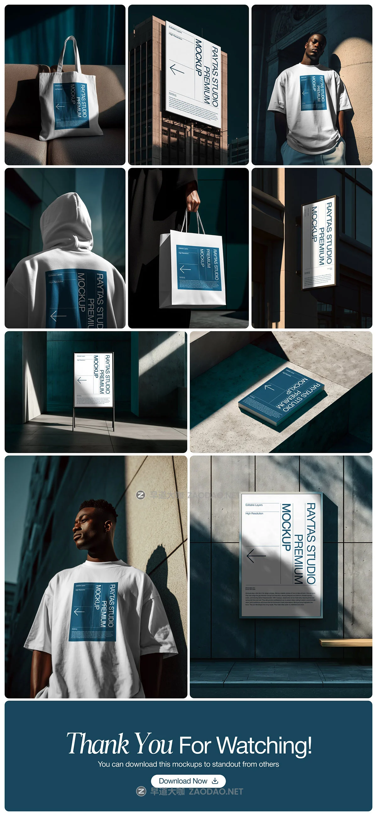6款时尚展会博物馆海报指示牌帆布袋T恤半袖书籍画册品牌vi设计ps展示贴图样机模板 Raytas Fashion Branding Mockup Kit插图7 6款时尚展会博物馆海报指示牌帆布袋T恤半袖书籍画册品牌vi设计ps展示贴图样机模板 Raytas Fashion Branding Mockup Kit插图7