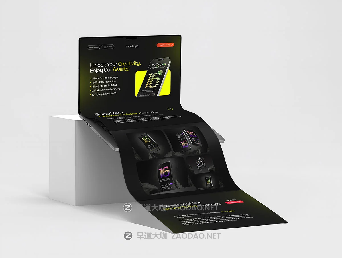 3款长卷轴网站UI界面设计苹果MacBook电脑贴图样机psd模板素材 Macbook Long Scroll Extended Screen Mockup Set – 03 Scene插图1 3款长卷轴网站UI界面设计苹果MacBook电脑贴图样机psd模板素材 Macbook Long Scroll Extended Screen Mockup Set – 03 Scene插图1