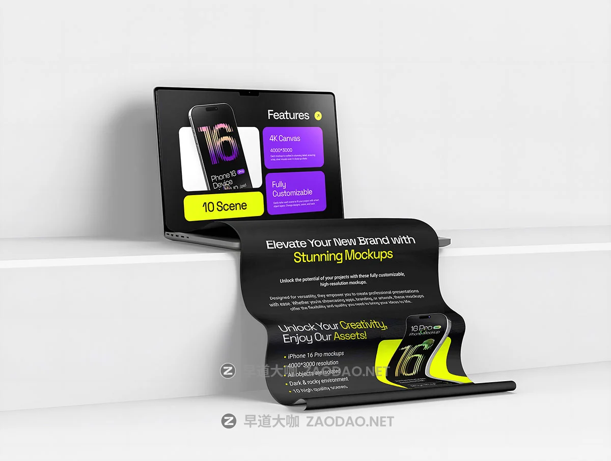 3款长卷轴网站UI界面设计苹果MacBook电脑贴图样机psd模板素材 Macbook Long Scroll Extended Screen Mockup Set – 03 Scene插图5 3款长卷轴网站UI界面设计苹果MacBook电脑贴图样机psd模板素材 Macbook Long Scroll Extended Screen Mockup Set – 03 Scene插图5