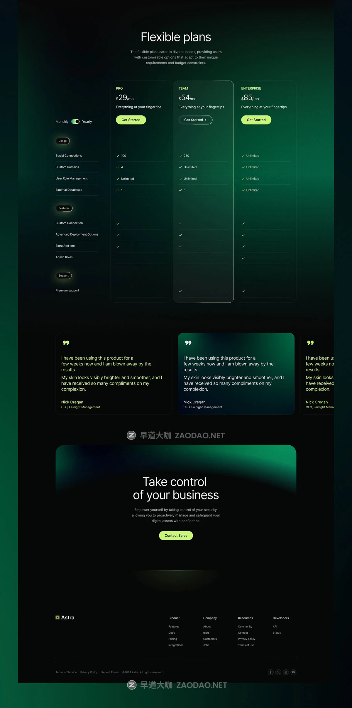 创意黑暗SaaS技术服务平台网站用户界面UI设计Figma模板素材 Astra- SaaS Landing Page Template插图6 创意黑暗SaaS技术服务平台网站用户界面UI设计Figma模板素材 Astra- SaaS Landing Page Template插图6