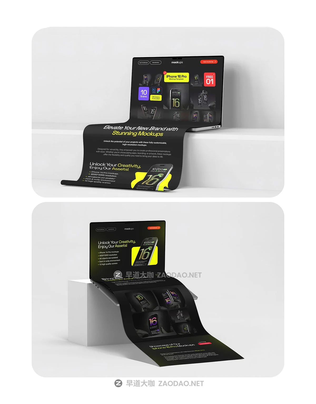 3款长卷轴网站UI界面设计苹果MacBook电脑贴图样机psd模板素材 Macbook Long Scroll Extended Screen Mockup Set – 03 Scene插图8 3款长卷轴网站UI界面设计苹果MacBook电脑贴图样机psd模板素材 Macbook Long Scroll Extended Screen Mockup Set – 03 Scene插图8