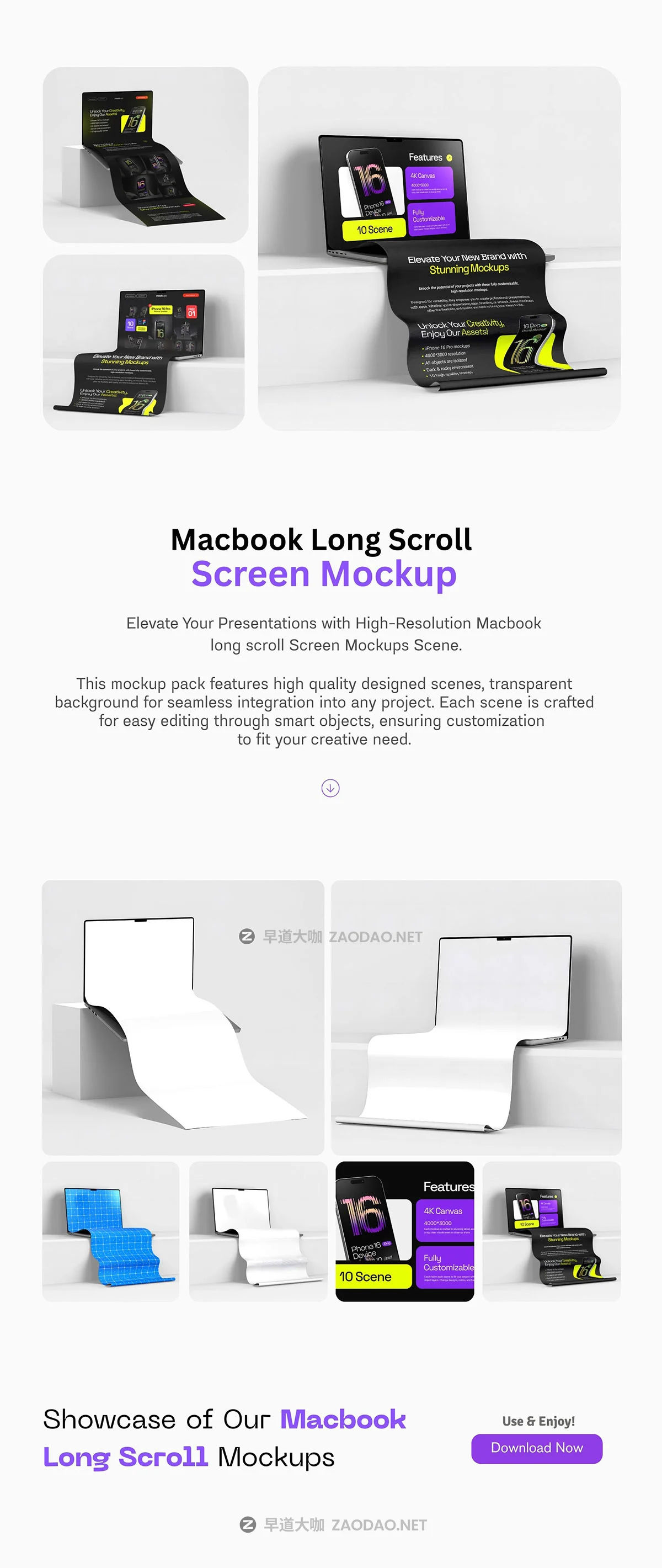 3款长卷轴网站UI界面设计苹果MacBook电脑贴图样机psd模板素材 Macbook Long Scroll Extended Screen Mockup Set – 03 Scene插图9 3款长卷轴网站UI界面设计苹果MacBook电脑贴图样机psd模板素材 Macbook Long Scroll Extended Screen Mockup Set – 03 Scene插图9