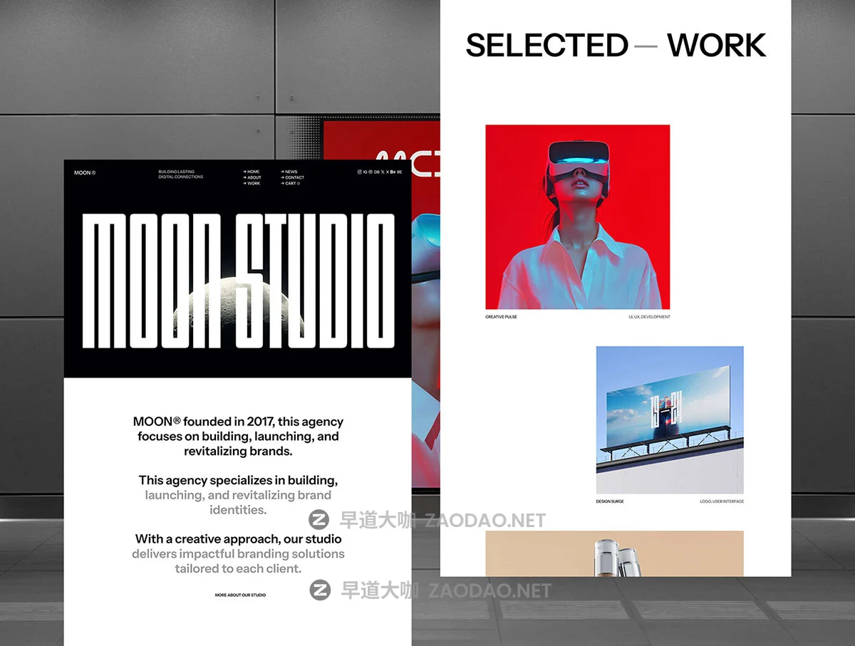现代极简美学设计摄影工作室作品集网站用户界面UI设计figma/framer模板素材 Moon – Webflow and Framer Template插图1 现代极简美学设计摄影工作室作品集网站用户界面UI设计figma/framer模板素材 Moon – Webflow and Framer Template插图1