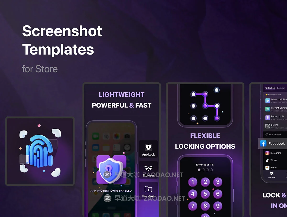 100+款app应用程序加密指纹锁防盗ui界面设计figma模板套件素材 App Lock – App UI Kit插图3 100+款app应用程序加密指纹锁防盗ui界面设计figma模板套件素材 App Lock – App UI Kit插图3