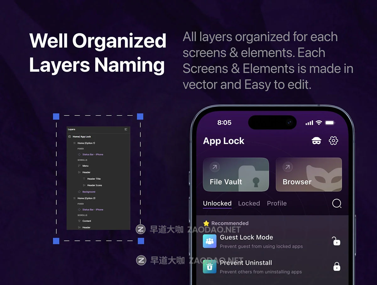 100+款app应用程序加密指纹锁防盗ui界面设计figma模板套件素材 App Lock – App UI Kit插图4 100+款app应用程序加密指纹锁防盗ui界面设计figma模板套件素材 App Lock – App UI Kit插图4