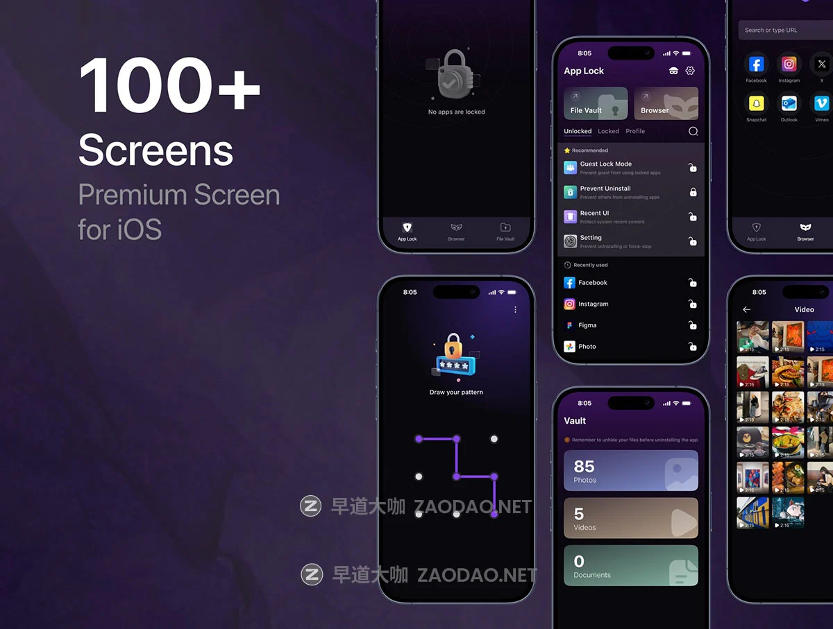 100+款app应用程序加密指纹锁防盗ui界面设计figma模板套件素材 App Lock – App UI Kit插图5 100+款app应用程序加密指纹锁防盗ui界面设计figma模板套件素材 App Lock – App UI Kit插图5