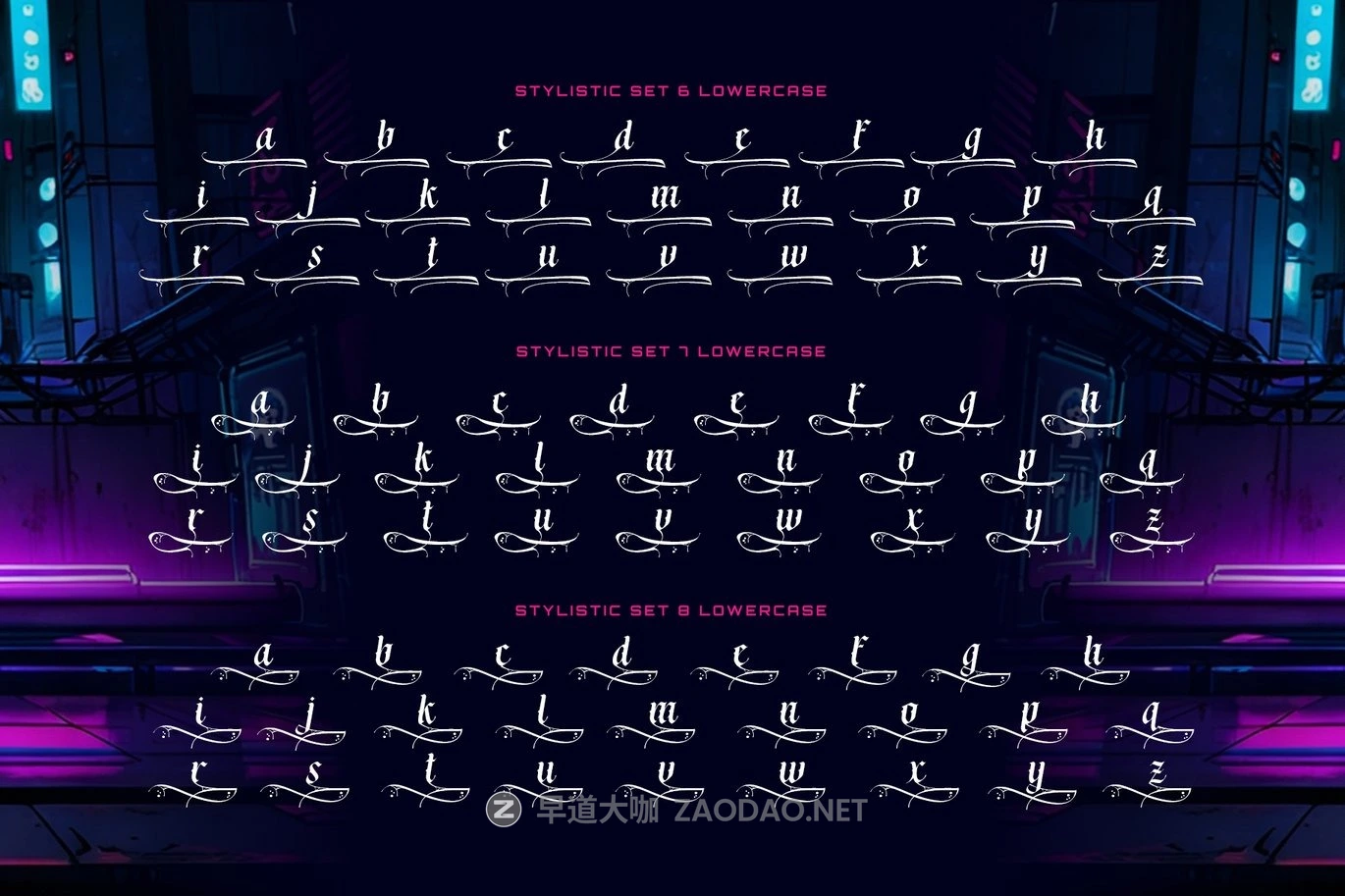 时尚前卫哥特式赛博朋克品牌海报游戏标题设计装饰英文字体 Rebella Typeface插图5 时尚前卫哥特式赛博朋克品牌海报游戏标题设计装饰英文字体 Rebella Typeface插图5