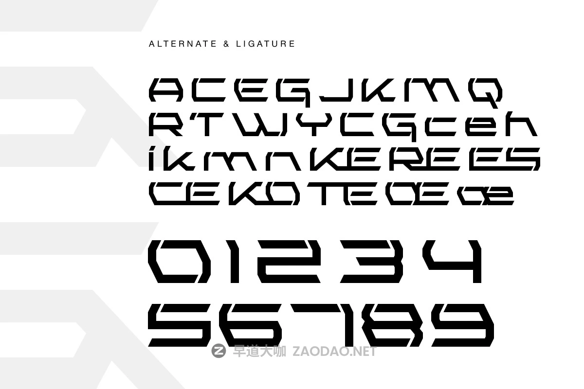 现代未来派人工智能电影游戏标题设计无衬线英文字体安装包 Omniveil Futuristic Font插图6 现代未来派人工智能电影游戏标题设计无衬线英文字体安装包 Omniveil Futuristic Font插图6