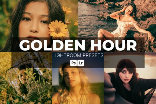 5组梦幻美学灯光室效果电影肖像摄影照片调色LR预设包 Golden Hour Lightroom Presets特色图 5组梦幻美学灯光室效果电影肖像摄影照片调色LR预设包 Golden Hour Lightroom Presets
