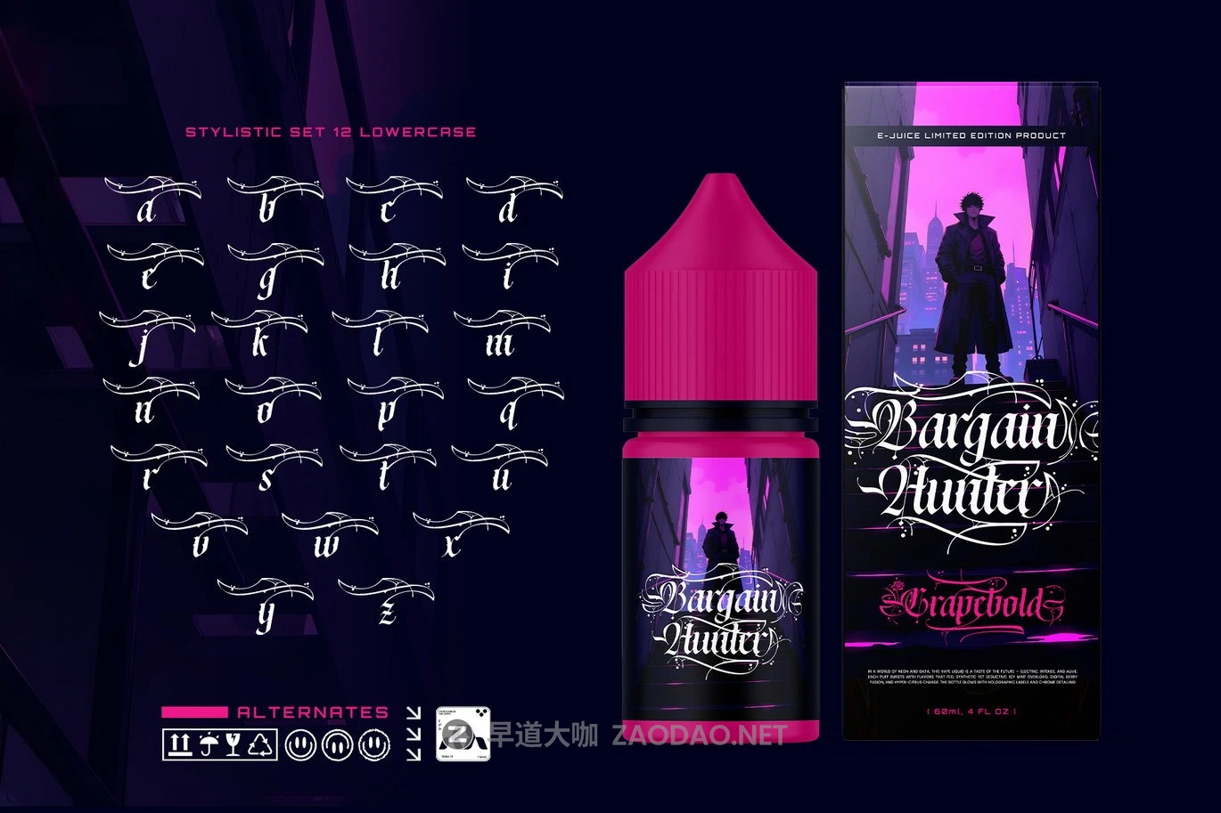 时尚前卫哥特式赛博朋克品牌海报游戏标题设计装饰英文字体 Rebella Typeface插图9 时尚前卫哥特式赛博朋克品牌海报游戏标题设计装饰英文字体 Rebella Typeface插图9