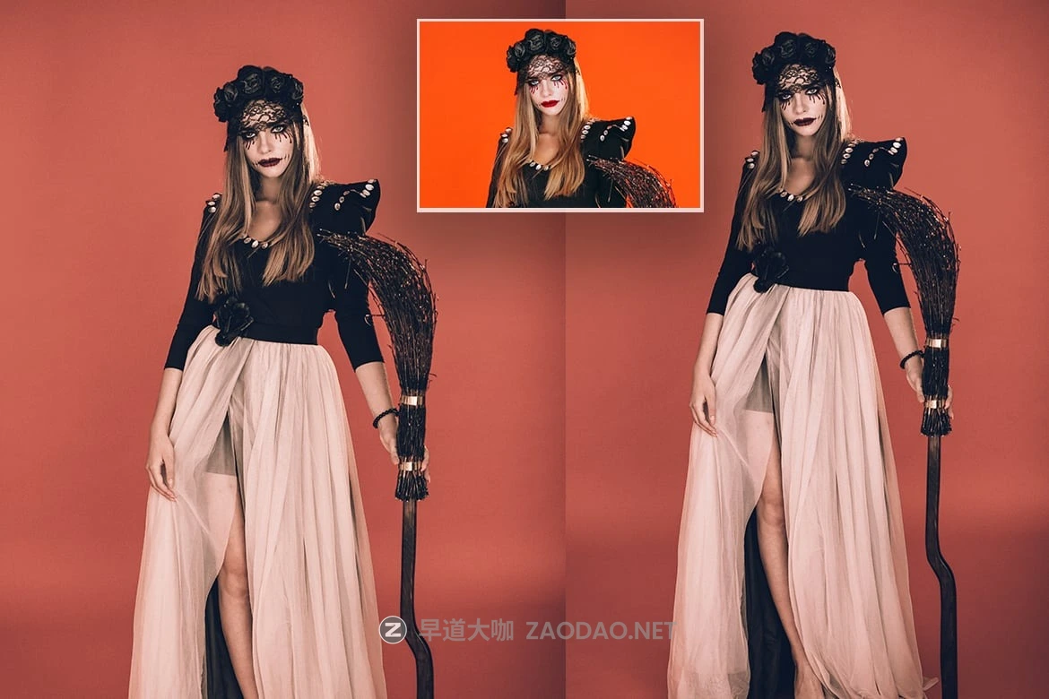 10组复古恐怖万圣节主题肖像摄影照片调色Lightroom预设 Retro Halloween preset插图2 10组复古恐怖万圣节主题肖像摄影照片调色Lightroom预设 Retro Halloween preset插图2