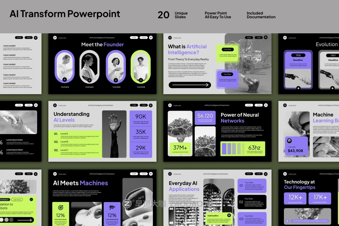 现代未来派数字Ai企业营销策划演示文稿设计ppt模版 Ai Transform Presentation Power Point Template插图7 现代未来派数字Ai企业营销策划演示文稿设计ppt模版 Ai Transform Presentation Power Point Template插图7