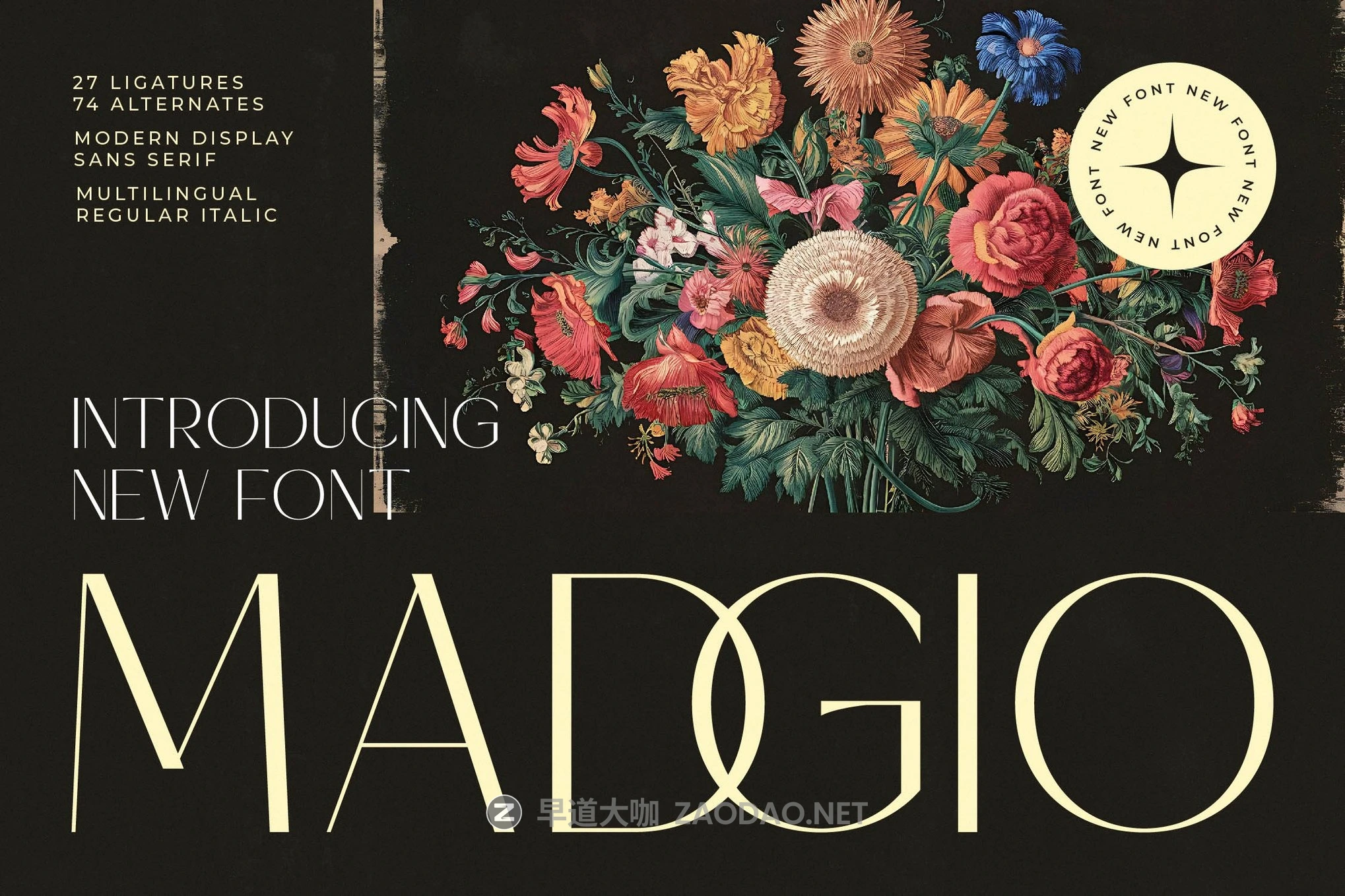 现代极简品牌海报邀请函包装设计无衬线英文字体安装包 Madgio – Modern Display Sans Serif插图 现代极简品牌海报邀请函包装设计无衬线英文字体安装包 Madgio – Modern Display Sans Serif插图