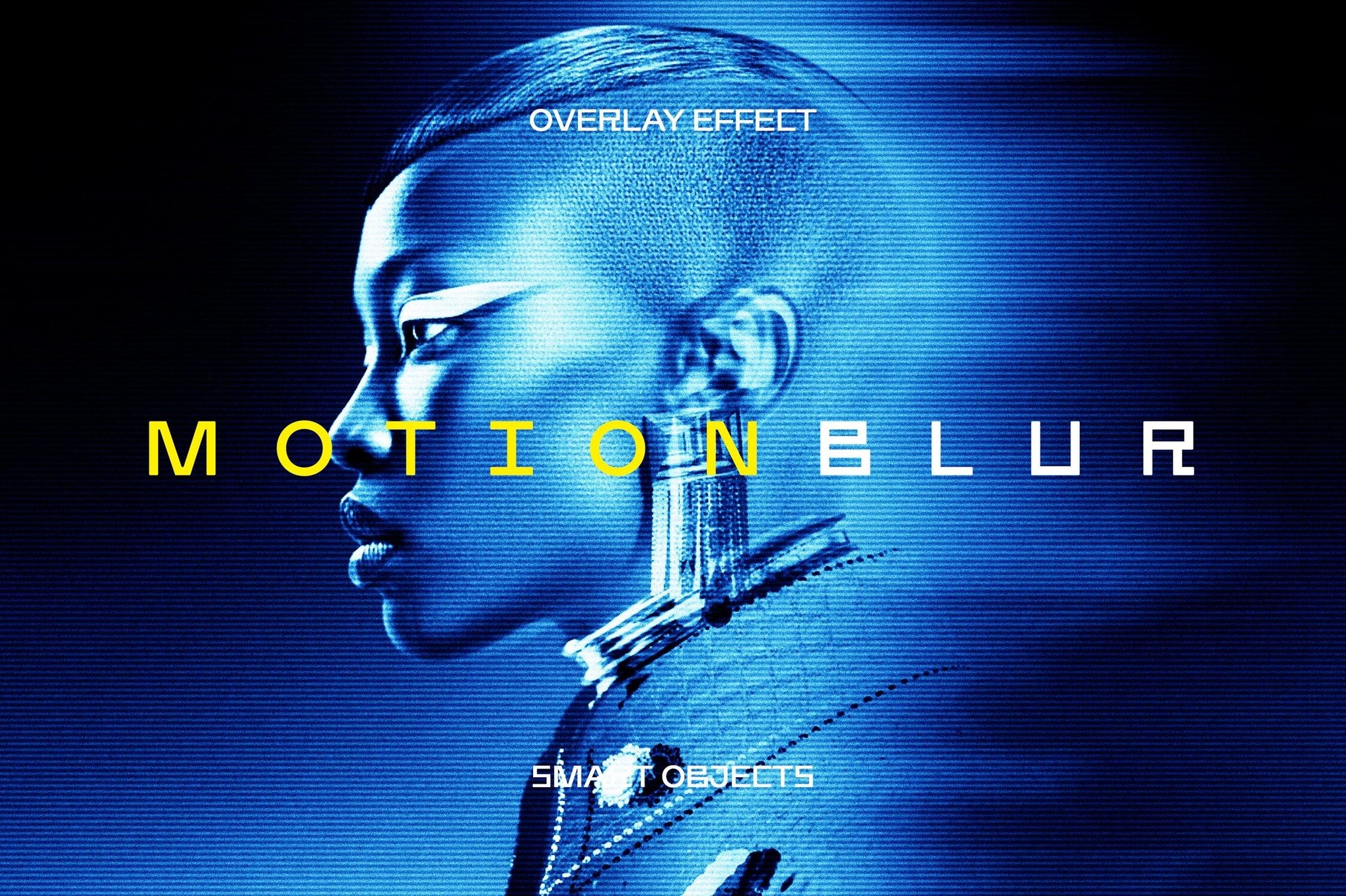 潮流科幻艺术动感模糊照片效果ps特效滤镜样机 Bright Motion Blur Photo Effect