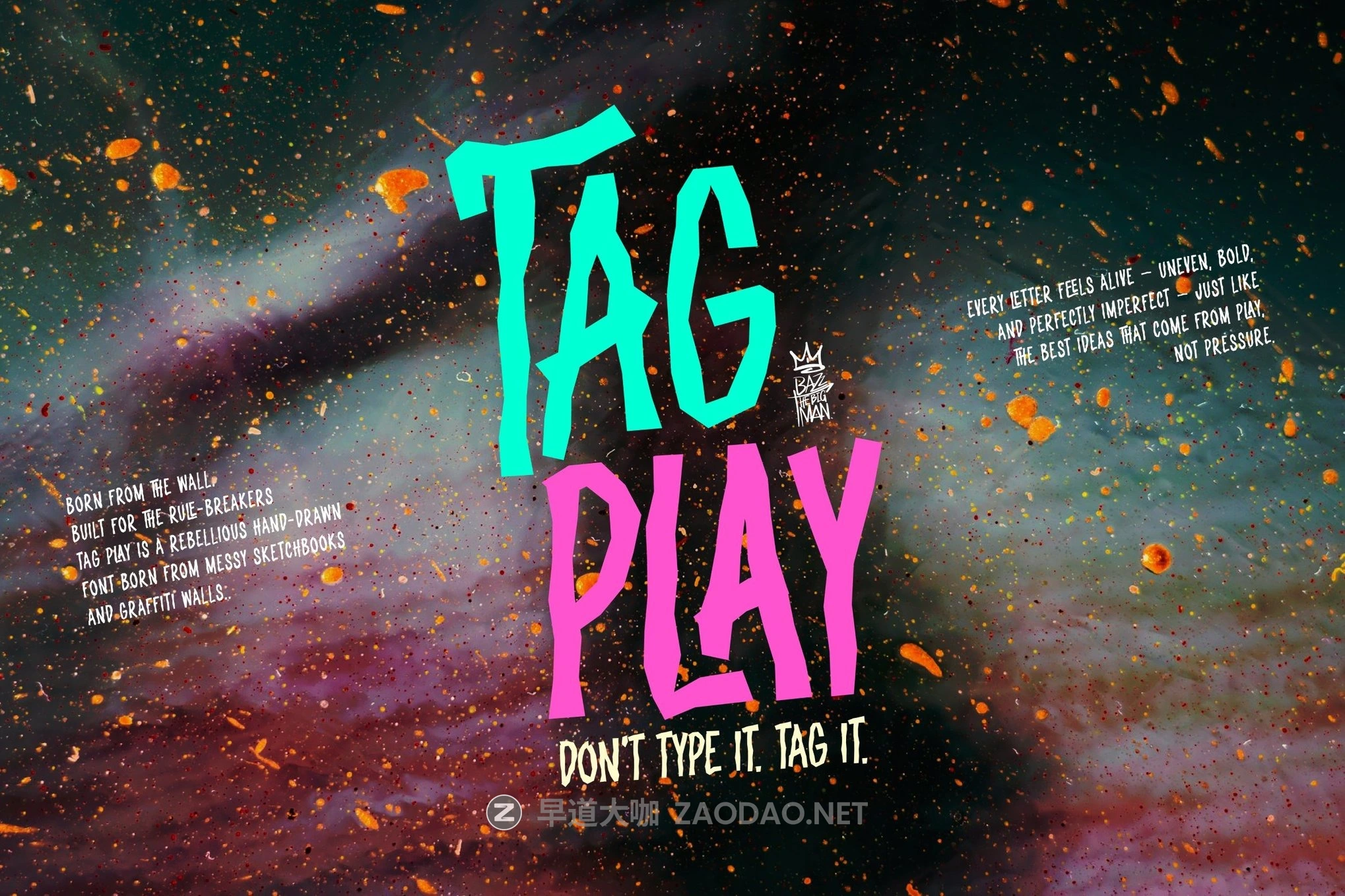 时尚创意涂鸦风街头服饰品牌海报封面设计无衬线英文字体安装包 Tag Play插图 时尚创意涂鸦风街头服饰品牌海报封面设计无衬线英文字体安装包 Tag Play插图