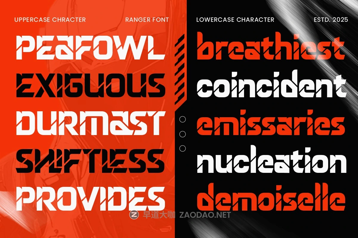 未来科幻游戏电子竞技机能装饰英文字体安装包 Ranger – Futuristic E-Sport Font插图6 未来科幻游戏电子竞技机能装饰英文字体安装包 Ranger – Futuristic E-Sport Font插图6