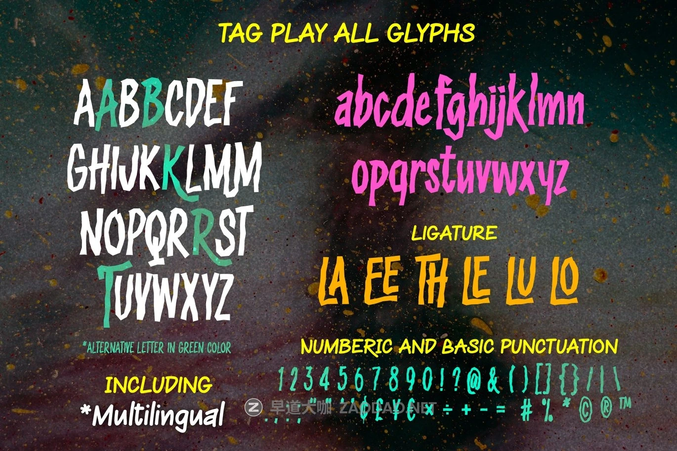 时尚创意涂鸦风街头服饰品牌海报封面设计无衬线英文字体安装包 Tag Play插图2 时尚创意涂鸦风街头服饰品牌海报封面设计无衬线英文字体安装包 Tag Play插图2