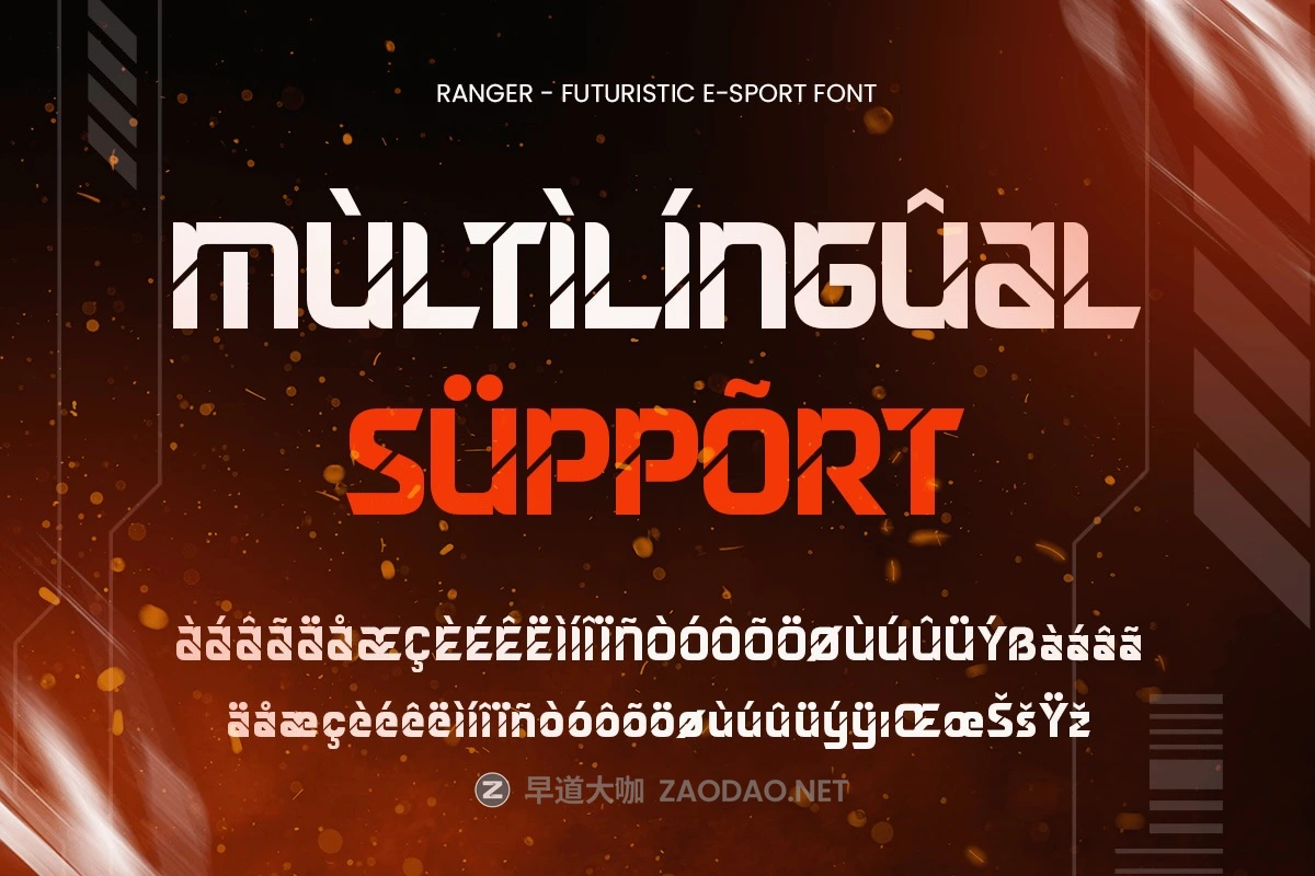 未来科幻游戏电子竞技机能装饰英文字体安装包 Ranger – Futuristic E-Sport Font插图9 未来科幻游戏电子竞技机能装饰英文字体安装包 Ranger – Futuristic E-Sport Font插图9