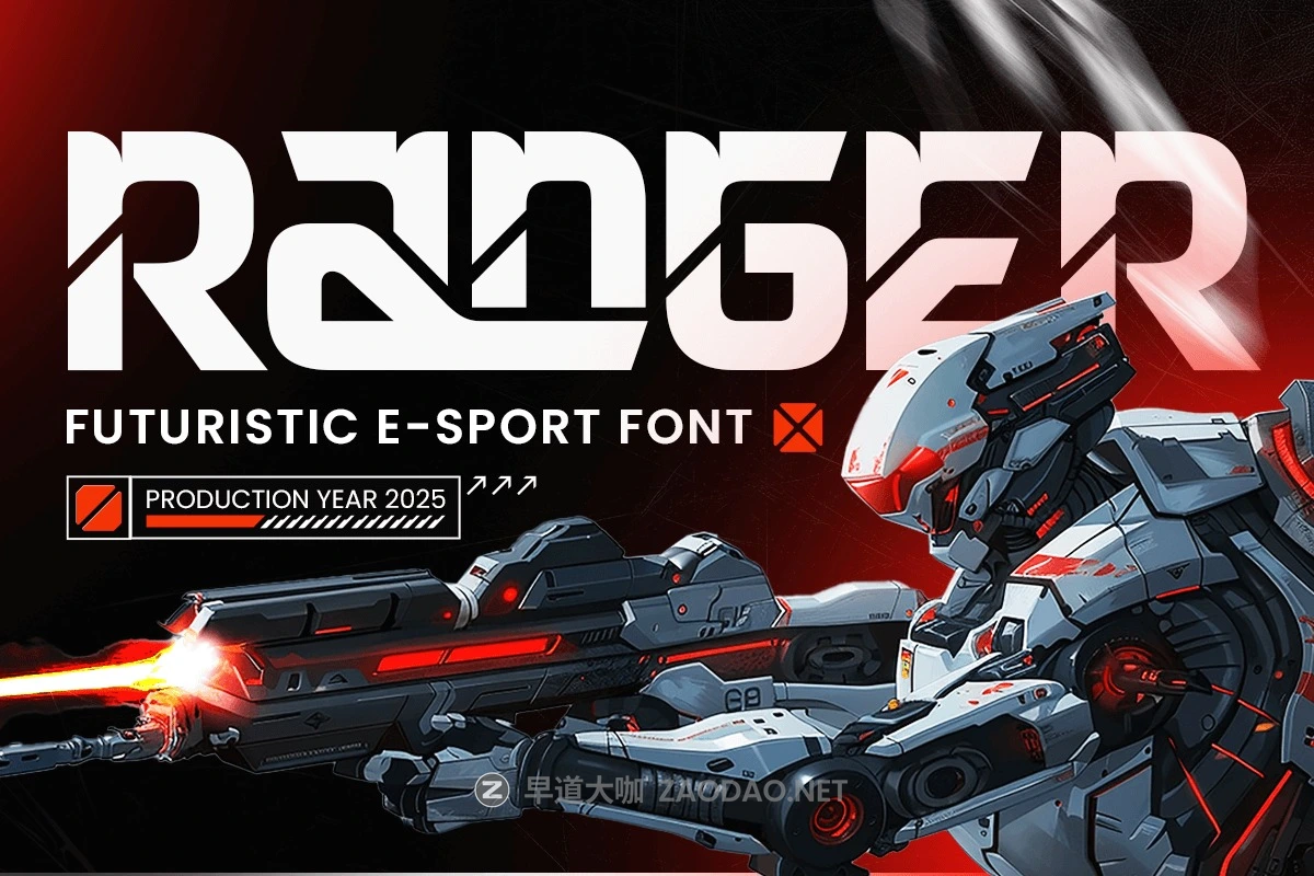 未来科幻游戏电子竞技机能装饰英文字体安装包 Ranger – Futuristic E-Sport Font插图 未来科幻游戏电子竞技机能装饰英文字体安装包 Ranger – Futuristic E-Sport Font插图