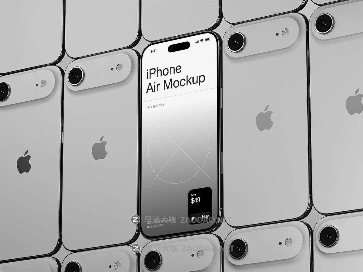 16款高级工业风手机app界面广告作品集设计苹果iPhone Air展示贴图psd/figma样机模板 AH-Mockups, iPhone Air by ls.graphics插图7 16款高级工业风手机app界面广告作品集设计苹果iPhone Air展示贴图psd/figma样机模板 AH-Mockups, iPhone Air by ls.graphics插图7