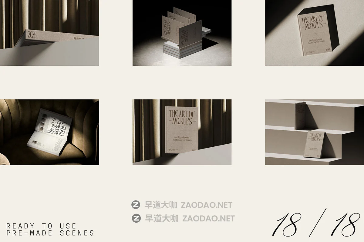 63款时尚文艺光影硬面精装书籍装帧封面内页排版设计ps展示效果图样机 Book mockups V2 (63 PSD)插图4 63款时尚文艺光影硬面精装书籍装帧封面内页排版设计ps展示效果图样机 Book mockups V2 (63 PSD)插图4