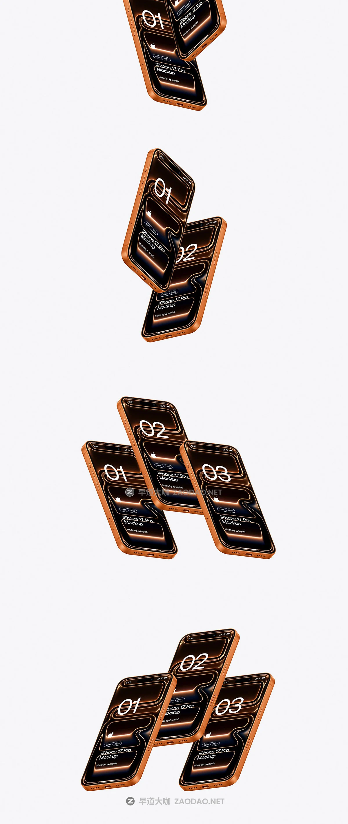 24款高级手机app ui界面广告作品集设计苹果iPhone 17 Pro展示贴图psd/figma样机模板 iPhone 17 Pro – 24 Mockups Scenes插图10 24款高级手机app ui界面广告作品集设计苹果iPhone 17 Pro展示贴图psd/figma样机模板 iPhone 17 Pro – 24 Mockups Scenes插图10