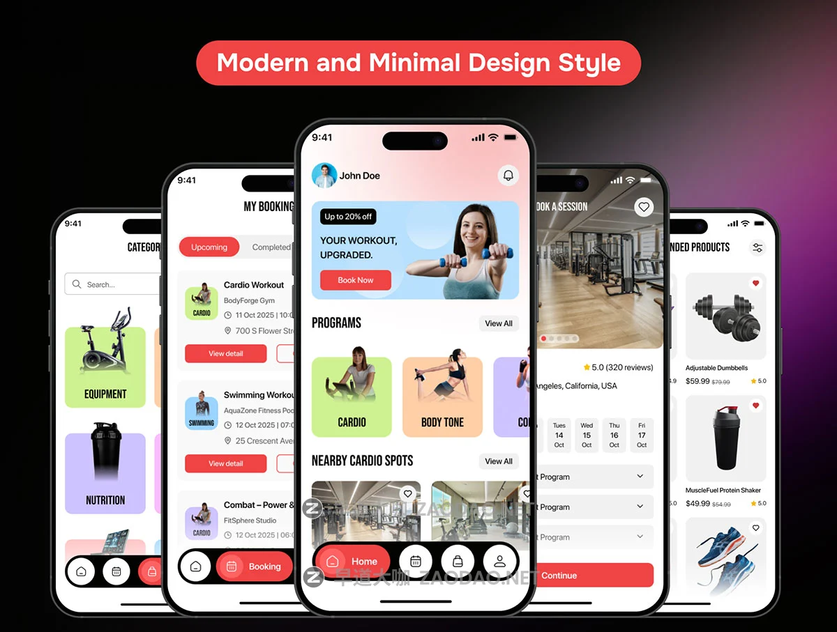 80+屏高级私人教练健身课程器材购买电商app用户界面ui设计figma模板套件 Gymmy Fitness Class Booking and Ecommerce Mobile App UI Kit插图4 80+屏高级私人教练健身课程器材购买电商app用户界面ui设计figma模板套件 Gymmy Fitness Class Booking and Ecommerce Mobile App UI Kit插图4
