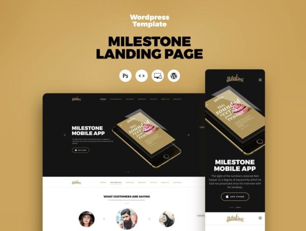 现代创意设计摄影作品集网站用户登录界面ui设计wordpress模板 Milestone Landing Page特色图 现代创意设计摄影作品集网站用户登录界面ui设计wordpress模板 Milestone Landing Page